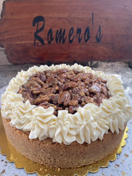 ROMERO'S CARAMEL PECAN PIE CHEESECAKE