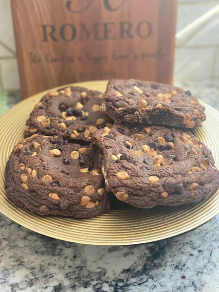 BIG DOUBLE CHOCOLATE PEANUT BUTTER CHIP COOKIE